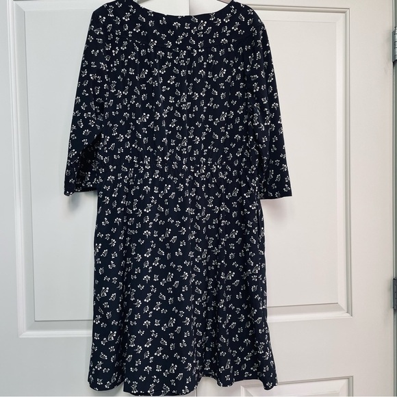 Gap Black Ivory Cherry Print Blouson Pockets Lightweight Popover Mini Dress - Picture 9 of 12